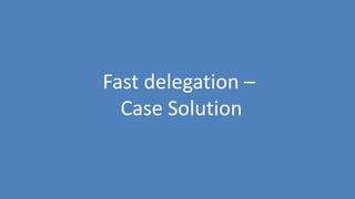 143
Fast delegation –
Case Solution
 