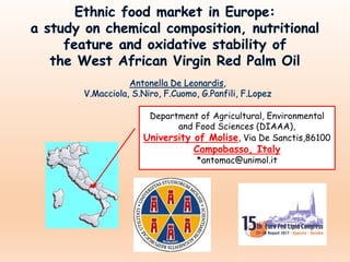 Department of Agricultural, Environmental
and Food Sciences (DIAAA),
University of Molise, Via De Sanctis,86100
Campobasso, Italy
*antomac@unimol.it
 