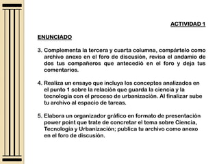 Ciudades actuales: Megaciudades, Metrópolis, Ciudades globales y EcociudadesAndamio Cognitivo SIANE: Lo que … de (concepto)Para ingresar información en la segunda columna revisa:Boletín 067  “Temas y palabras clave para un futuro sostenible” y elige el link del tema “Urbanización y sostenibilidad”