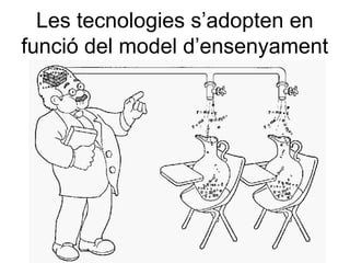 Les tecnologies s’adopten en
funció del model d’ensenyament
 