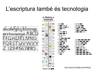 L’escriptura també és tecnologia




                      http://www.omniglot.com/writing/
 