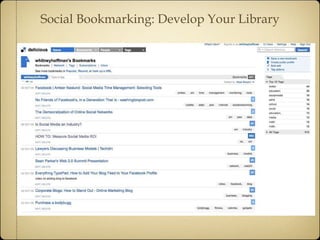 Social Bookmarking: Develop Your Library 