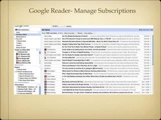 Google Reader- Manage Subscriptions 