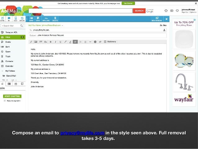 How To Remove Info From Mylife Escons