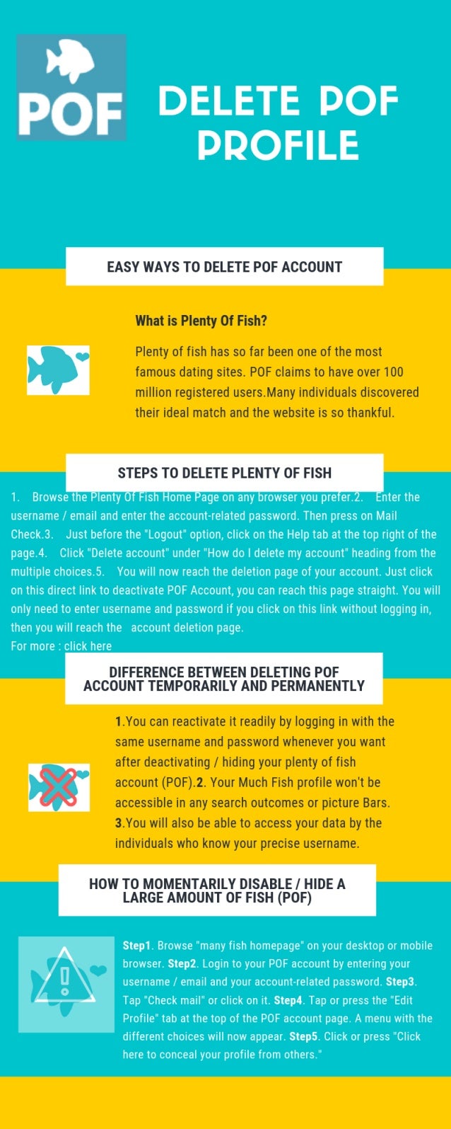 Delete profile from plenty of fish