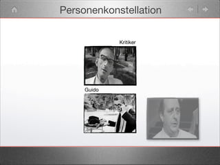 Personenkonstellation
Kritiker
Guido
 