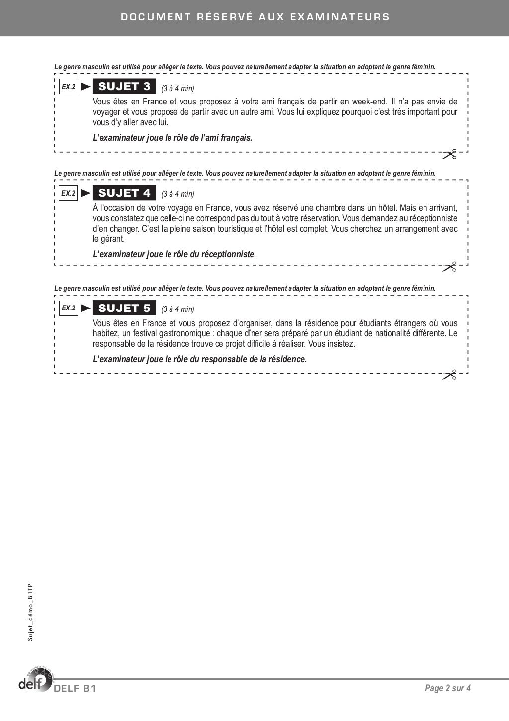 Delf dalfb1tpexaminateursujetdemo
