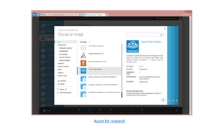 Azure for research 
 