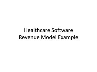 Healthcare Software
Revenue Model Example
 