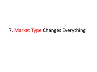 7. Market Type Changes Everything
 