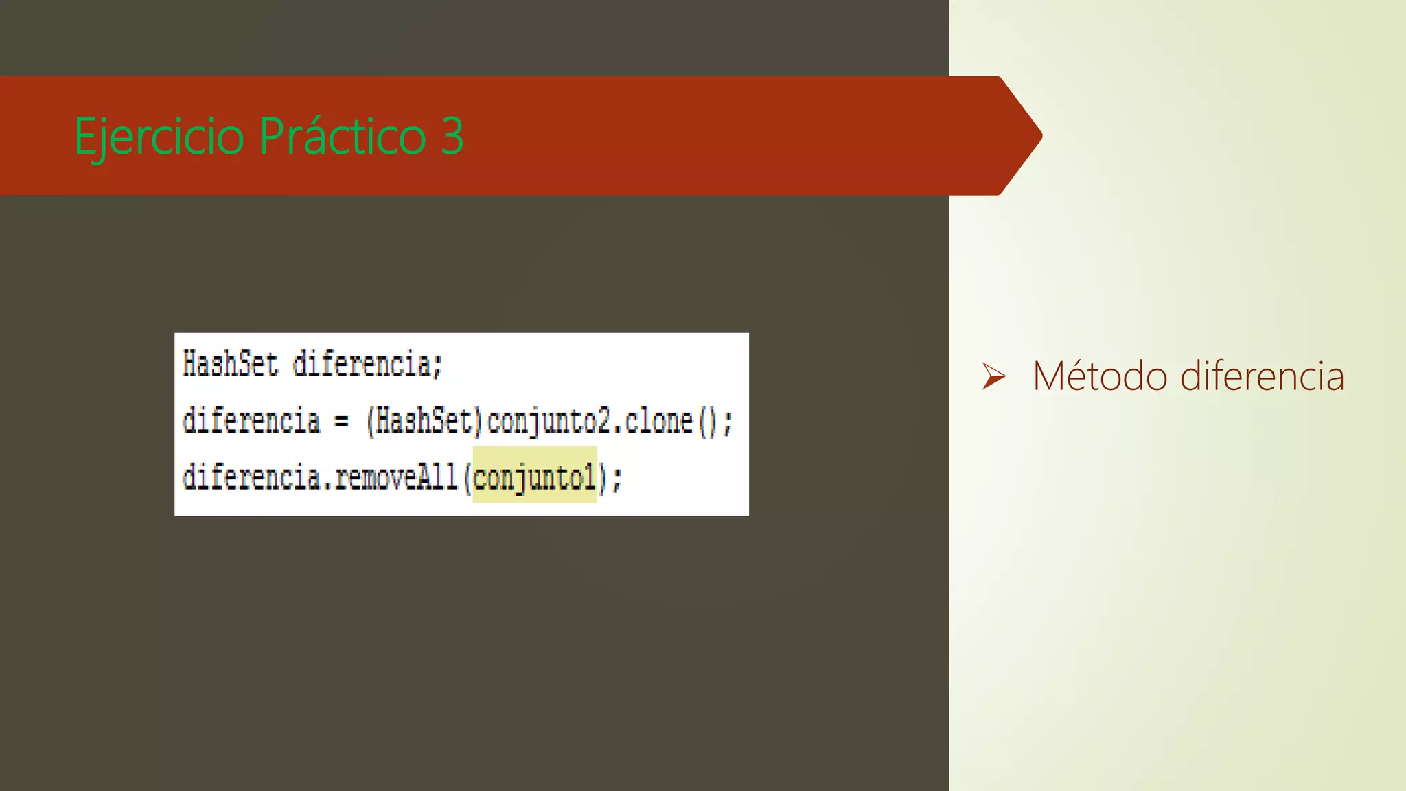 Ejercicio Práctico 3
 Método diferencia
 
