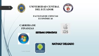UNIVERSIDAD CENTRAL
DEL ECUADOR
FACULTAD DE CIENCIAS
ECONÓMICAS
CARRERA DE
FINANZAS
NATHALY DELGADO
SISTEMAS OPERATIVOS
NATHALY DELGADO
1
 