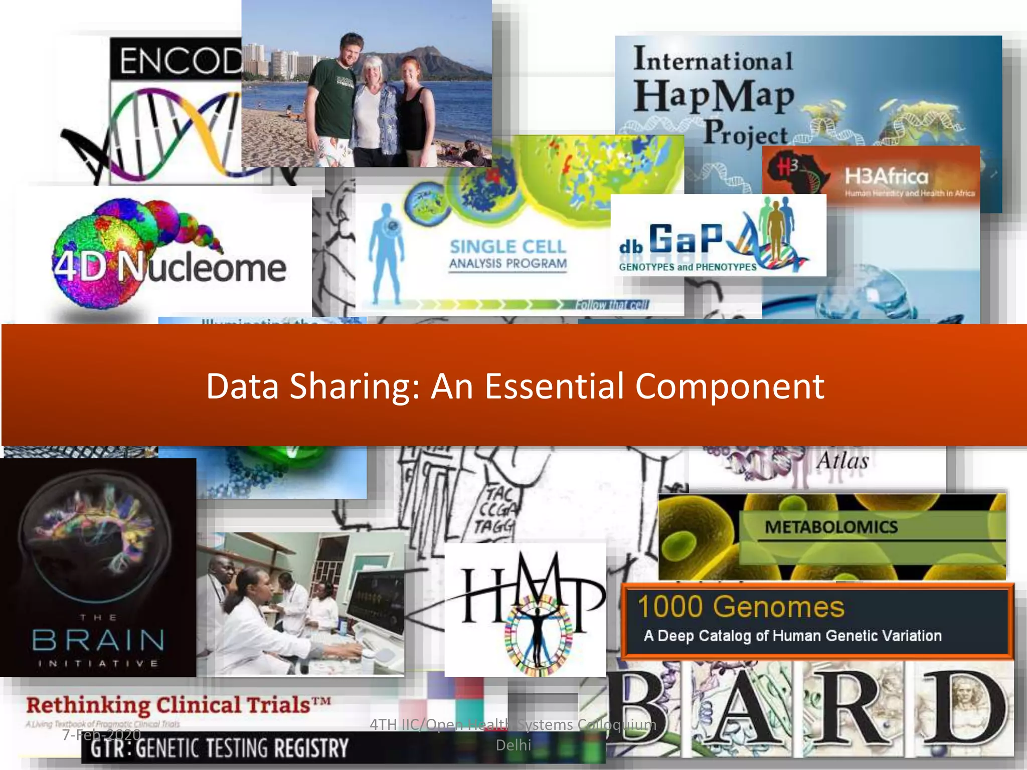 Data Sharing: An Essential Component
7-Feb-2020
4TH IIC/Open Health Systems Colloquium
Delhi
 