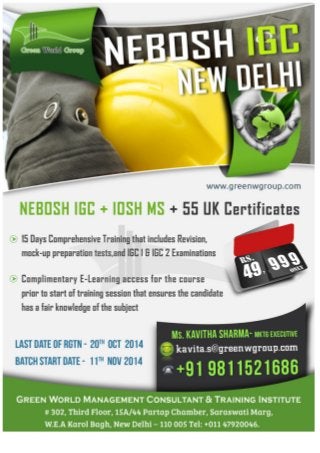 Nebosh Course in Delhi - Green World Group