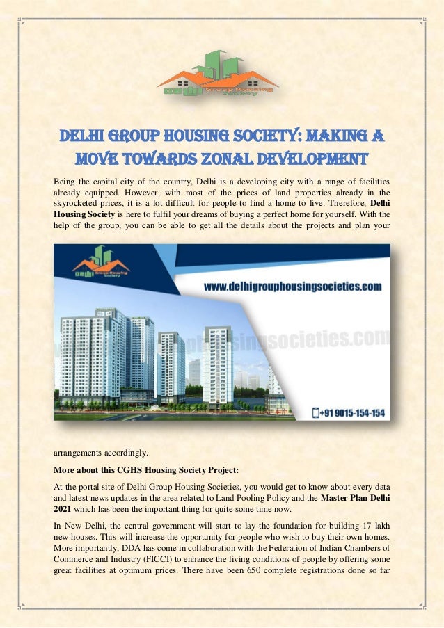 Delhi Group Housing Society Making A Move Towards Zonal Development