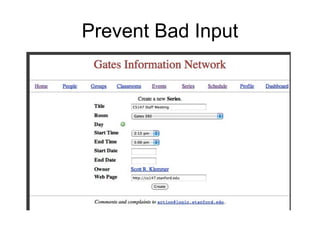 Prevent Bad Input
 