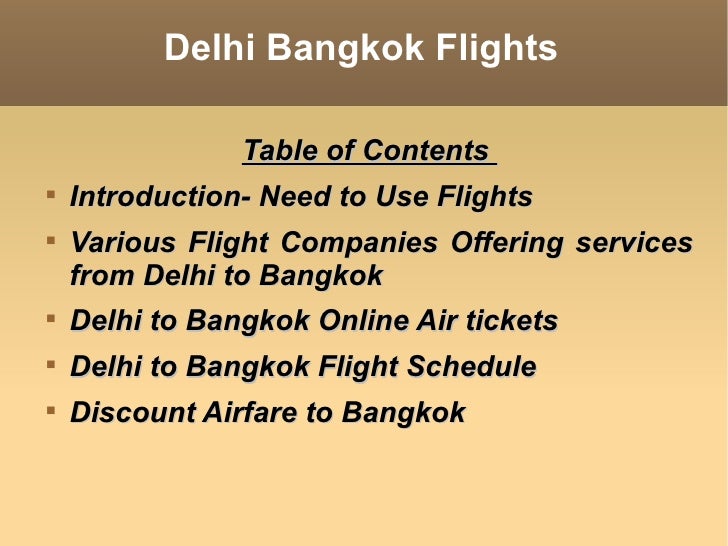 Cheap Delhi Bangkok Flights Ticket Booking Online