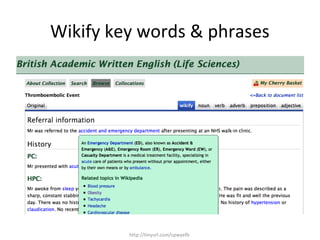 Wikify key words & phrases




         http://tinyurl.com/cpwyefb
 