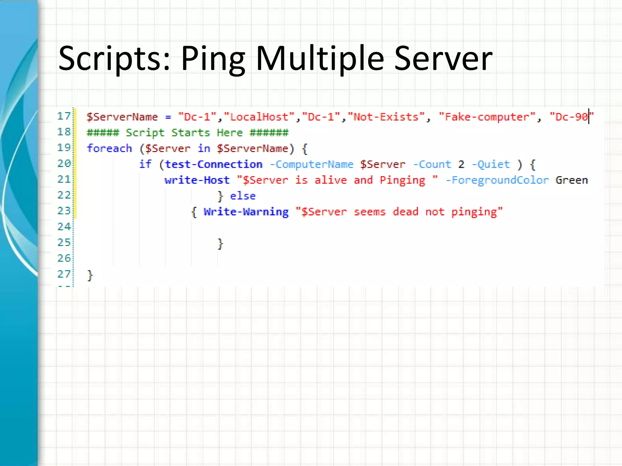 Scripts: Ping Multiple Server
 
