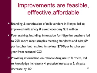 What we have learned about disease risks and food safety in the informal food sector 