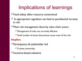 What we have learned about disease risks and food safety in the informal food sector 