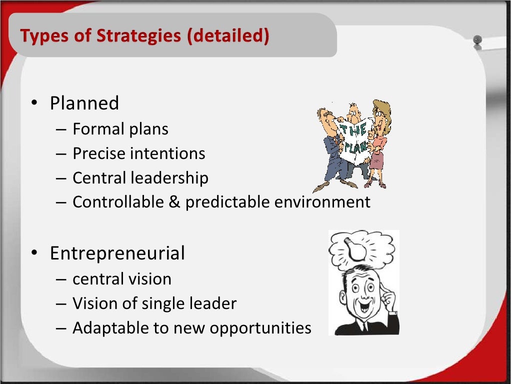Deliberate vs. Emergent Strategies
