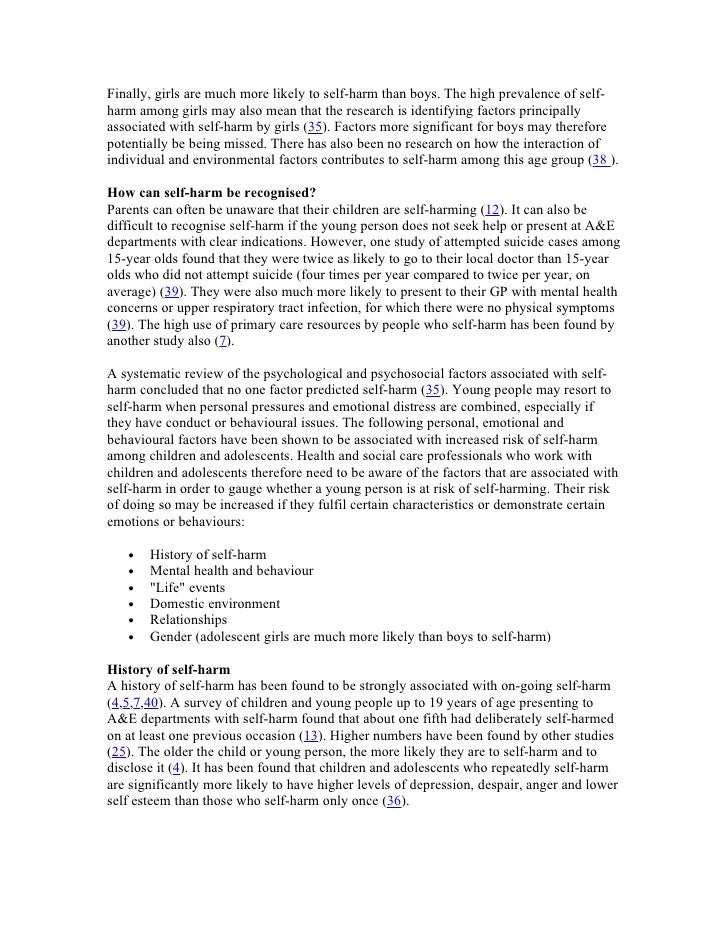 how do adolescents talk about self harm qualitative study Qualitative interviewing with vulnerable populations: individuals’ experiences of participating in suicide and self-harm based research adolescents at . how do adolescents talk about self harm qualitative study Qualitative interviewing with vulnerable populations: individuals’ experiences of participating in suicide and self-harm based research adolescents at .