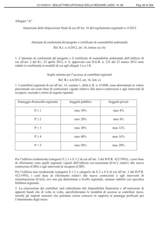 Regione Lazio, delibera m 654 sulla certificazone energetica