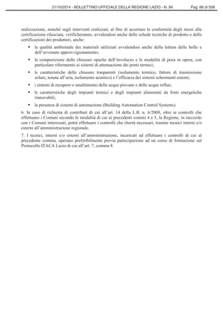 Regione Lazio, delibera m 654 sulla certificazone energetica