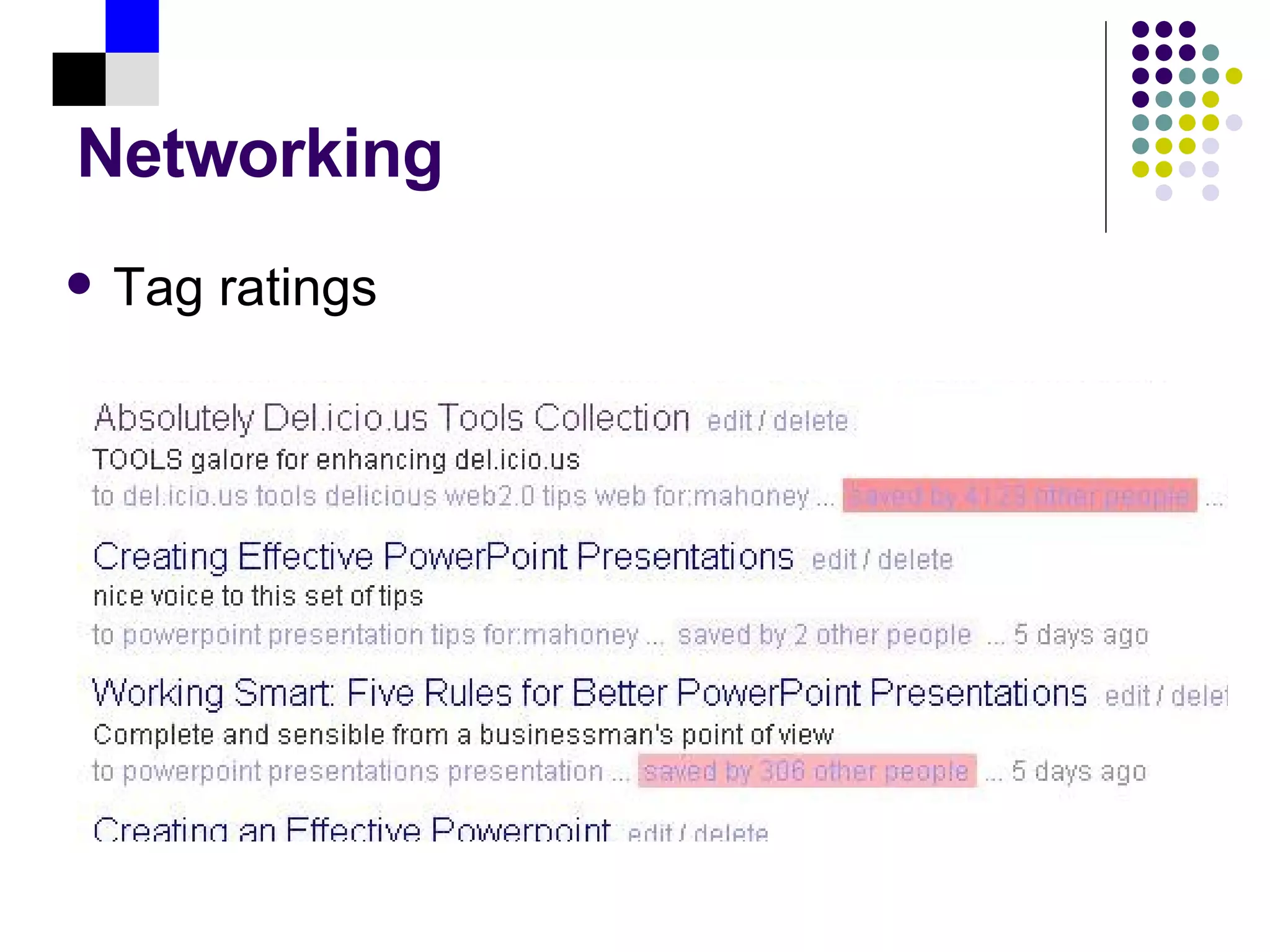 Networking Tag ratings