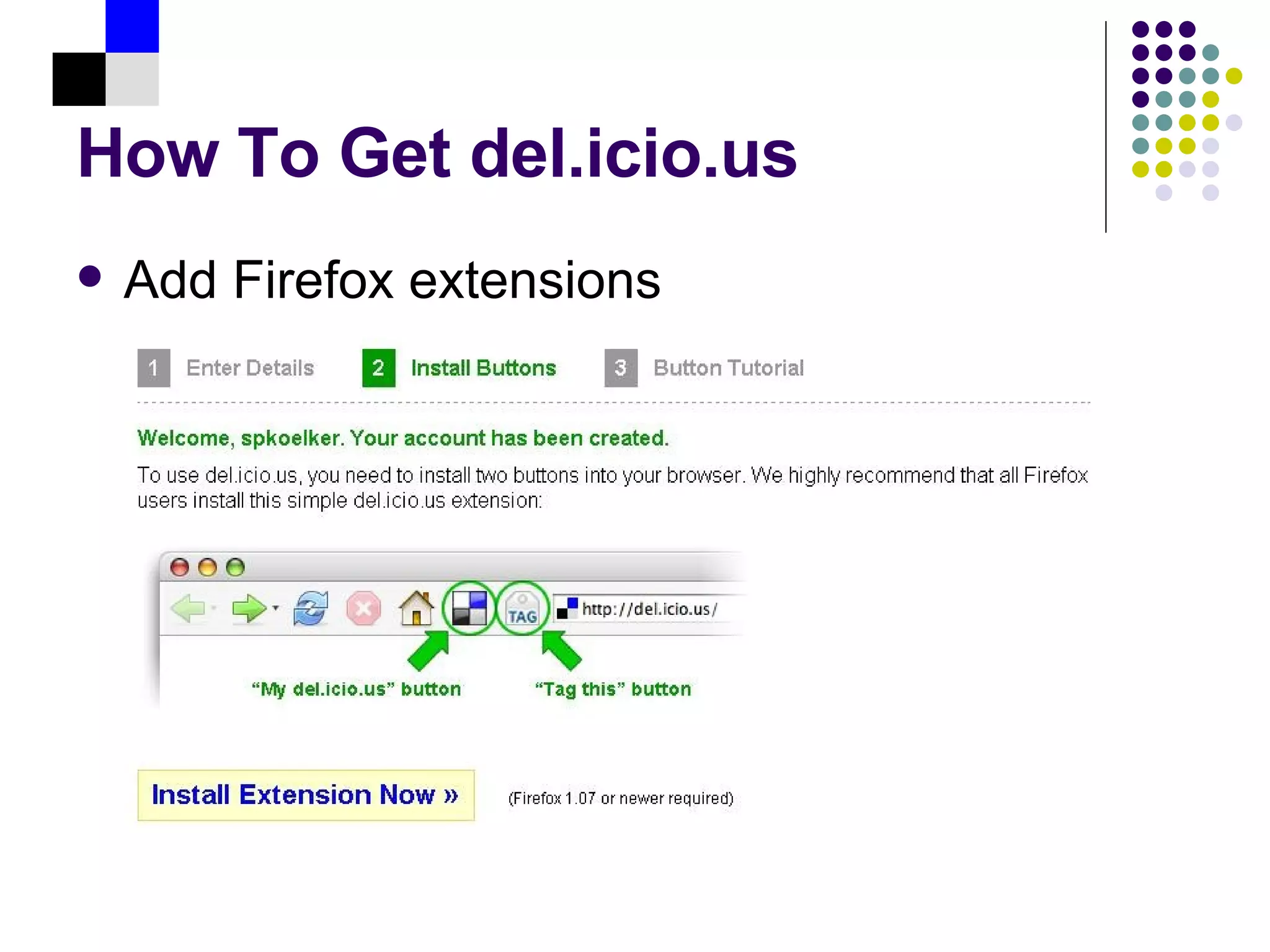 How To Get del.icio.us Add Firefox extensions