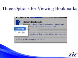 Three Options for Viewing Bookmarks 