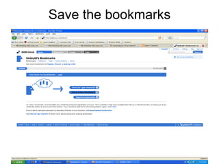 Save the bookmarks 