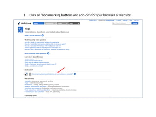 Click on ‘Bookmarking buttons and add-ons for your browser or website’.