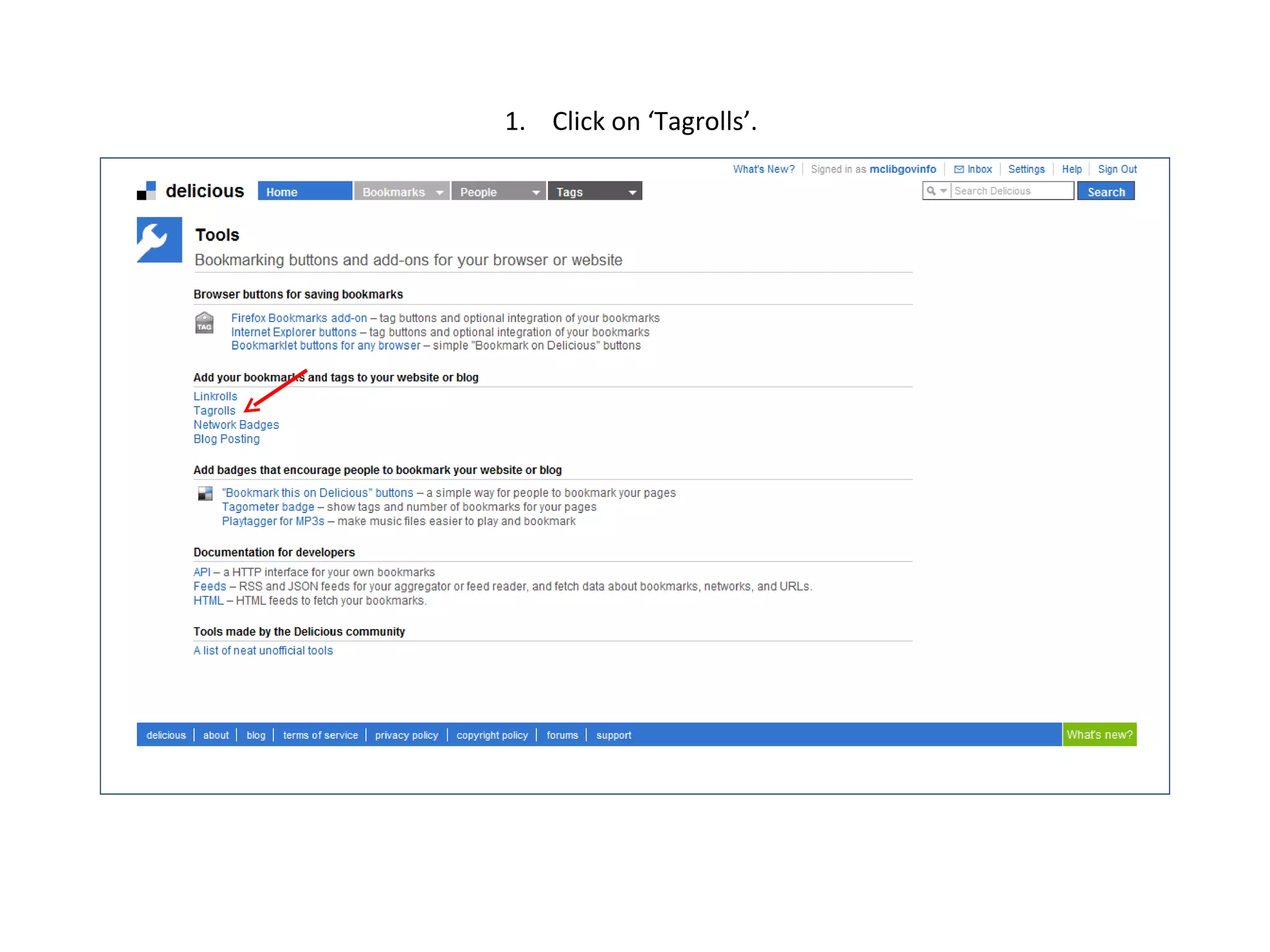 Click on ‘Tagrolls’.