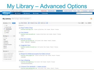 My Library – Advanced Options
 