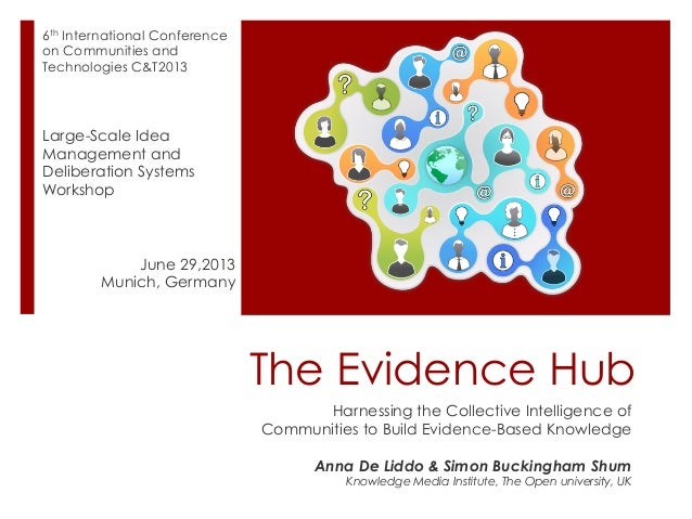 The Evidence Hub
Harnessing the Collective Intelligence of
Communities to Build Evidence-Based Knowledge
Anna De Liddo & S...