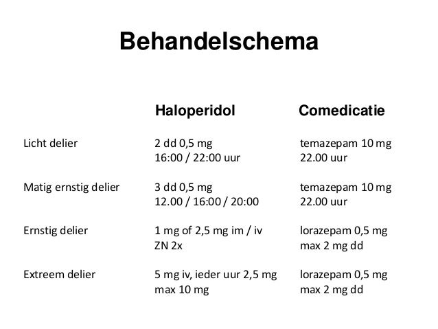 behandeling delier