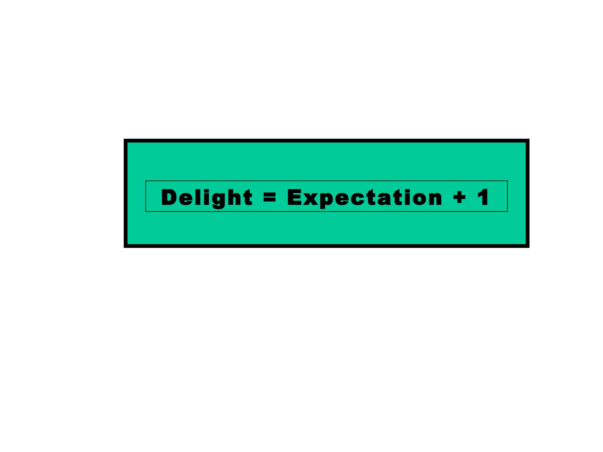 Delight = Expectation + 1
 
