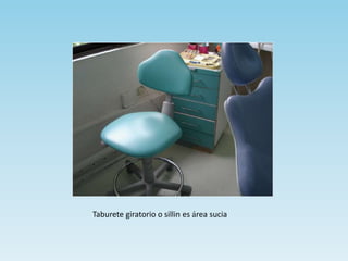 Taburete giratorio o sillin es área sucia
 