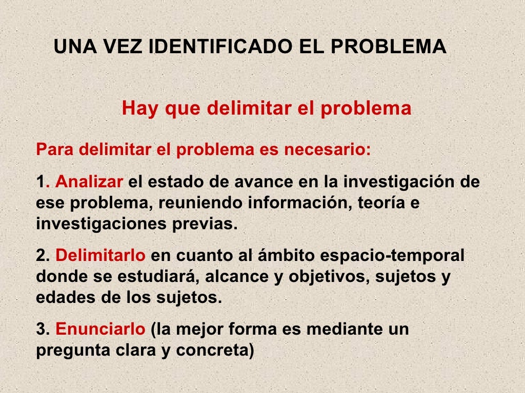 Delimitacion del problema en la investigacion