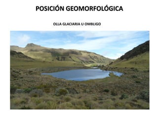 OLLA GLACIARIA U OMBLIGO
POSICIÓN GEOMORFOLÓGICA
 