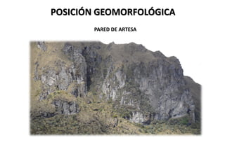 PARED DE ARTESA
POSICIÓN GEOMORFOLÓGICA
 