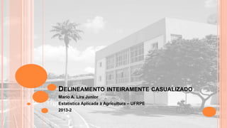DELINEAMENTO INTEIRAMENTE CASUALIZADO
Mario A. Lira Junior
Estatística Aplicada à Agricultura – UFRPE
2013-2

 