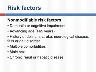 Nonmodifiable Risk Factor Delirium in elderly | PPTX