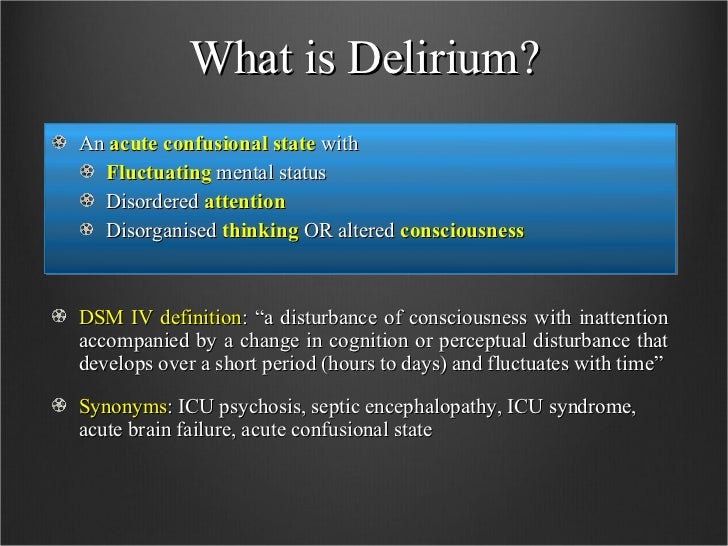 Delirium in the ICU