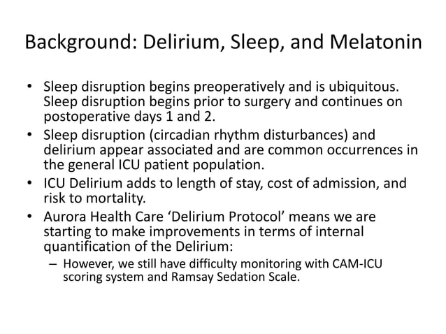 ICU Delirium and Melatonin | PPT