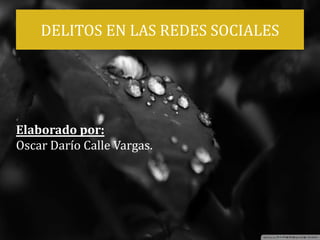 DELITOS EN LAS REDES SOCIALES
Elaborado por:
Oscar Darío Calle Vargas.
.
 