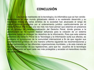Debilidades en los controles internos que podrían resultar en la falta de prevención o detección de irregularidades.Detección de delitosPuesto que la auditoria es una verificación de que las cosas se estén realizando de la manera planificada, que todas las actividades se realicen adecuadamente, que los controles sean cumplidos, etc.; entonces el auditor informático al detectar irregularidades en el transcurso de la auditoria informática que le indiquen la ocurrencia de un delito informático, deberá realizar los siguiente:Determinar si se considera la situación un delito realmente;Establecer pruebas claras y precisas;Determinar los vacíos de la seguridad existentes y que permitieron el delito;Informar a la autoridad correspondiente dentro de la organización;Informar a autoridades regulatorias cuando es un requerimiento legal.