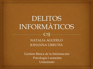 NATALIA AGUDELO
JOHANNA URRUTIA
Gestión Básica de la Información
Psicología I semestre
Uniminuto
 